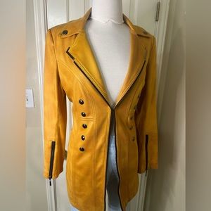 This georgous open suede yellow jacket